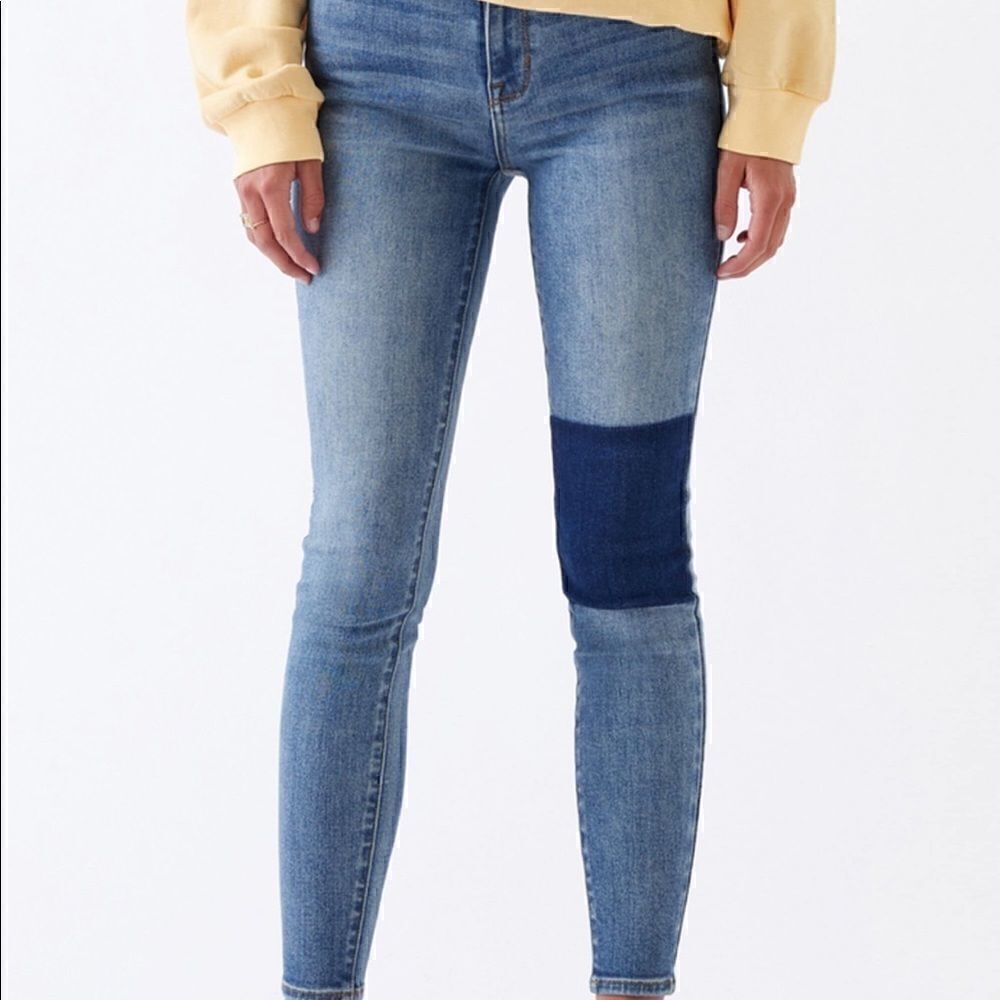 PacSun High Rise Jeggings Knee Panel Patch 27 Skinny Denim Jeans